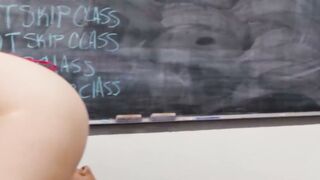 Lesbian teen scissoring and fingering classmate in detention