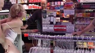 Teen Lily LaBeau Public BDSM Humiliation Fucked Hard in Smoke Shop and Boutique
