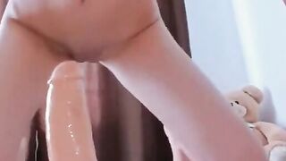 Sexy Hot Babe Rides Thick Dildo with Deep Passionate Bounces