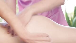 Yoni massage leads to scissoring with Asian masseuse