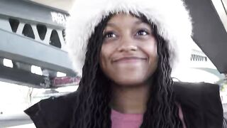 GERMAN SCOUT - No condom Anal Sex at Pick Up Casting for Black Girl Vicky Menage