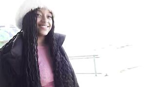 GERMAN SCOUT - No condom Anal Sex at Pick Up Casting for Black Girl Vicky Menage