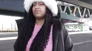 GERMAN SCOUT - No condom Anal Sex at Pick Up Casting for Black Girl Vicky Menage