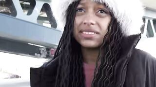 GERMAN SCOUT - No condom Anal Sex at Pick Up Casting for Black Girl Vicky Menage