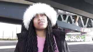 GERMAN SCOUT - No condom Anal Sex at Pick Up Casting for Black Girl Vicky Menage