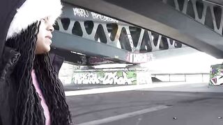 GERMAN SCOUT - No condom Anal Sex at Pick Up Casting for Black Girl Vicky Menage