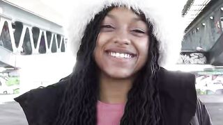GERMAN SCOUT - No condom Anal Sex at Pick Up Casting for Black Girl Vicky Menage
