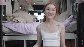 Scarlet Skies naughty redhead smears stepbros hot load all over