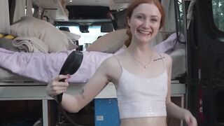 Scarlet Skies naughty redhead smears stepbros hot load all over