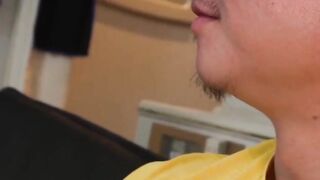Hiroshi rewards Reitaro with massive sticky cream facial after epic anal
