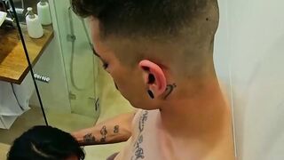 Santi works his oral magic to Becketts stiffed throbbing wand
