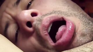 Hot amateur licks his armpits before taking a good stroke