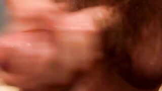 Amateur twink licking his armpits and wanking hairy cock