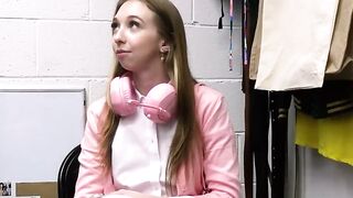 Brat in pink stripped and fucked by the mall cop