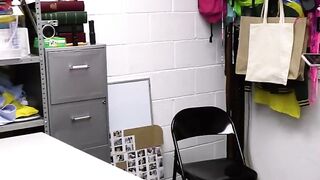Brat in pink stripped and fucked by the mall cop