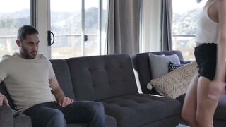 Bite size babe Ryder Rey giving super wet blowjob to stepuncle