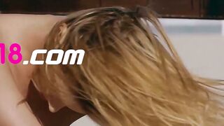 Petite naked blonde Ukrainian teen Emily Rise shows off her playful side