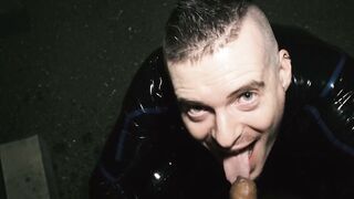 Axel Abysse pushes rosebud out outdoors then sucks cameramans dick