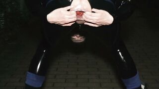 Axel Abysse pushes rosebud out outdoors then sucks cameramans dick
