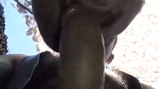 Nick Moretti face fucks Damian Xs trapped body in stockade hard