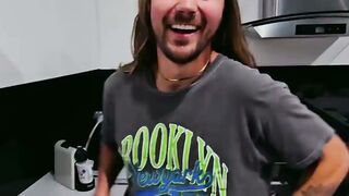 Long haired Billy worships Kalebs rock hard cock with thirsty deep blowjob