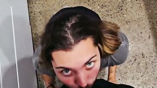 Long haired Billy worships Kalebs rock hard cock with thirsty deep blowjob
