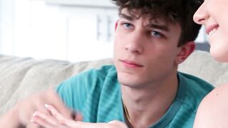 Lucky stud gets to drill deep her stepsister Cecelia Taylor until he cum on her tits