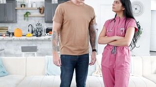 Hung stud spoils bratty stepsis Angel Gostosa with his throbbing dick