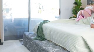 Sultry petite Cecelia Taylor savors stepbros dick then proceeds to ride on him