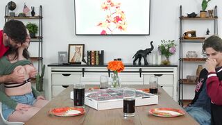 Pizza and games for crazy swap family with free use shenanigans