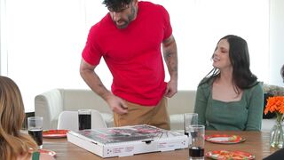 Pizza and games for crazy swap family with free use shenanigans