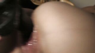 Paula Lifts Her Little Black Dress and Gapes Deep With a Massive Black Dildo