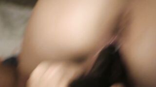 Paula Lifts Her Little Black Dress and Gapes Deep With a Massive Black Dildo