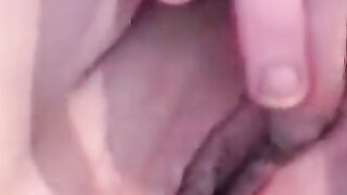 Slutty Dee  stretches her pussy wide for guys to wank over