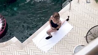 Busty Latin Babe Sharing Poolside Sex with Roommate - POV