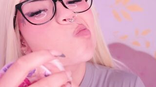 Cute Girl Gets Cum on Her Glasses