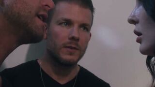 Charlotte Sins double blowjobs husband and his buddy throbbing shafts