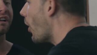 Charlotte Sins double blowjobs husband and his buddy throbbing shafts