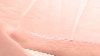 Amateur skinny Bob jerking off big cock solo masturbation