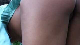 Petite big ass black MILF hot posing session after hot striptease action