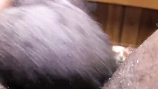 Ebony amateur licks his tasty armpits while jerking off