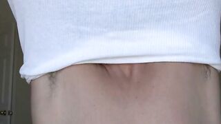 Stud teases with his hairy armpits before wanking on his dick