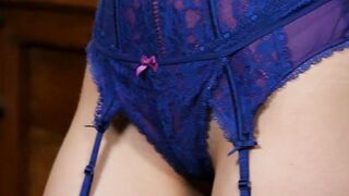 Smoking hot brunette teen Lauren O Conner drops off her fancy blue lingerie