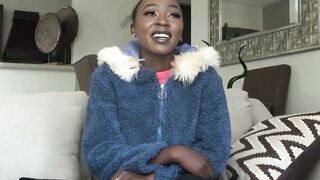 Elegant black teen Brandie enjoys hardcore sex and gave a sloppy blowjob