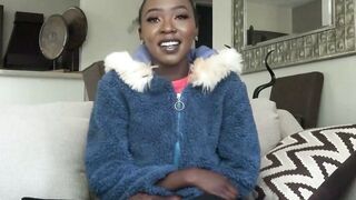 Elegant black teen Brandie enjoys hardcore sex and gave a sloppy blowjob