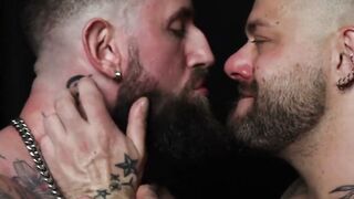 Hunky Gunnar Gates and Troy Daniels making their balls swell then masturbate