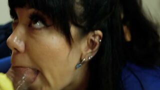 I drained my cock in Little Pucks mouth after devastating her cunt