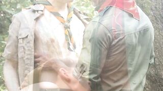 Scout Ethan Tate is roughly barebacked by leader Ace Banner
