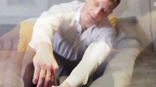 Tatted athletic Gregg gives himself a passionate foot massage