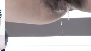 Hairy pussy Japanese girls peeing up close in hot compilation